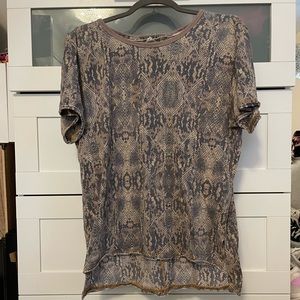 Free People oversized snake patterned t shirt